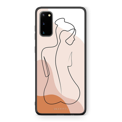 Samsung S20 LineArt Woman θήκη από τη Smartfits με σχέδιο στο πίσω μέρος και μαύρο περίβλημα | Smartphone case with colorful back and black bezels by Smartfits