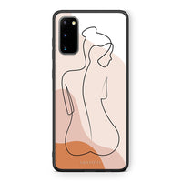 Thumbnail for Samsung S20 LineArt Woman θήκη από τη Smartfits με σχέδιο στο πίσω μέρος και μαύρο περίβλημα | Smartphone case with colorful back and black bezels by Smartfits