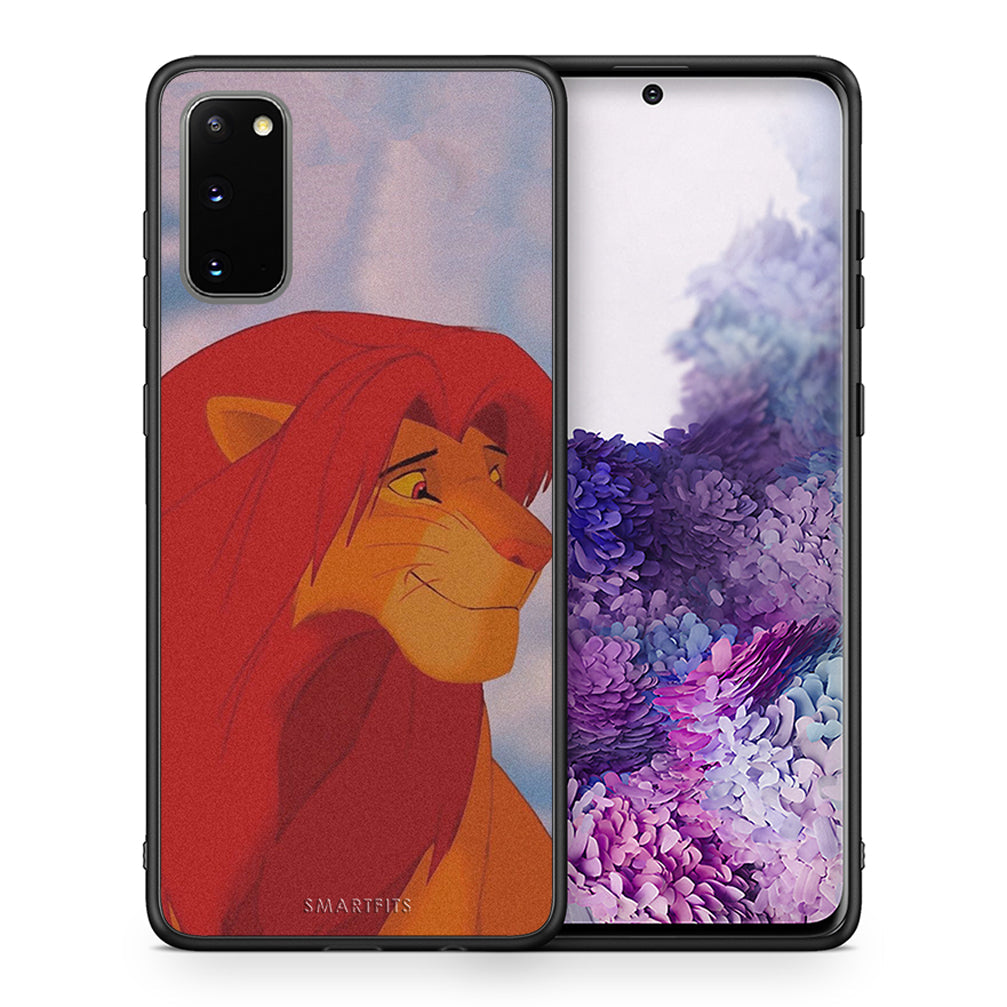 Θήκη Αγίου Βαλεντίνου Samsung S20 Lion Love 1 από τη Smartfits με σχέδιο στο πίσω μέρος και μαύρο περίβλημα | Samsung S20 Lion Love 1 case with colorful back and black bezels
