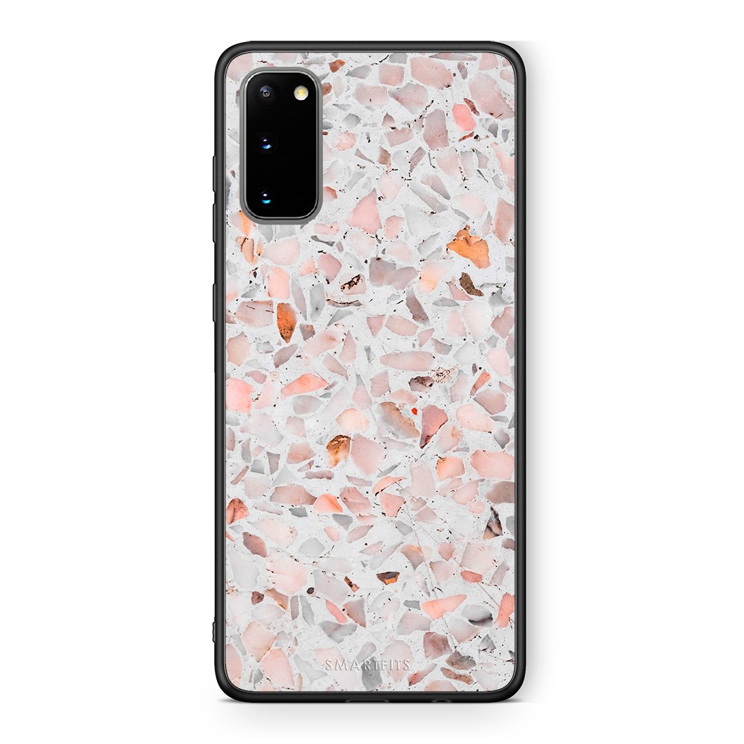 Samsung S20 Marble Terrazzo θήκη από τη Smartfits με σχέδιο στο πίσω μέρος και μαύρο περίβλημα | Smartphone case with colorful back and black bezels by Smartfits