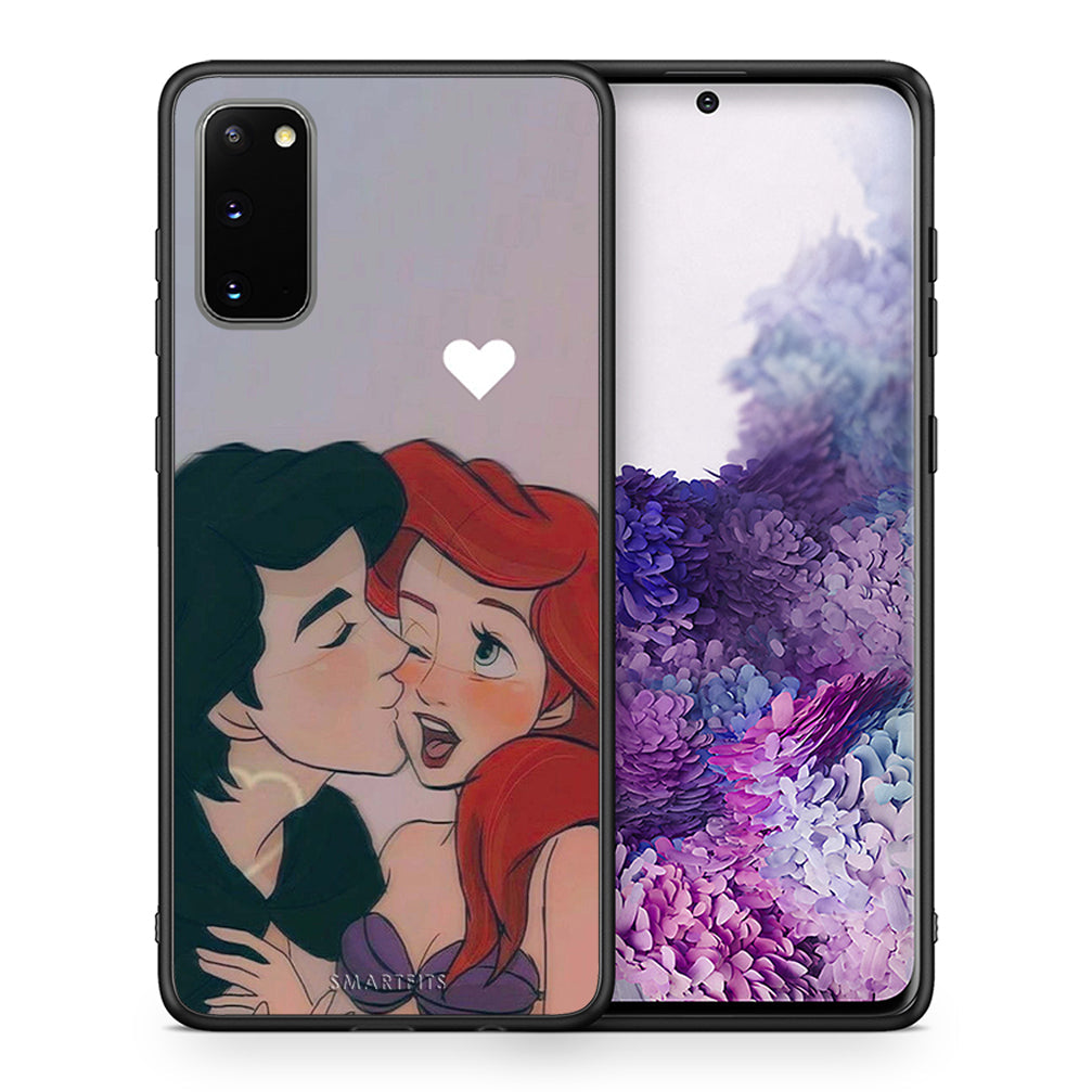Θήκη Αγίου Βαλεντίνου Samsung S20 Mermaid Love από τη Smartfits με σχέδιο στο πίσω μέρος και μαύρο περίβλημα | Samsung S20 Mermaid Love case with colorful back and black bezels