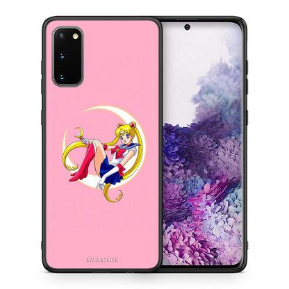 Θήκη Samsung S20 Moon Girl από τη Smartfits με σχέδιο στο πίσω μέρος και μαύρο περίβλημα | Samsung S20 Moon Girl case with colorful back and black bezels