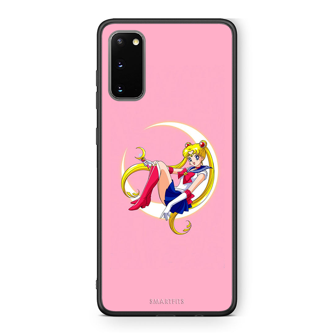 Samsung S20 Moon Girl θήκη από τη Smartfits με σχέδιο στο πίσω μέρος και μαύρο περίβλημα | Smartphone case with colorful back and black bezels by Smartfits