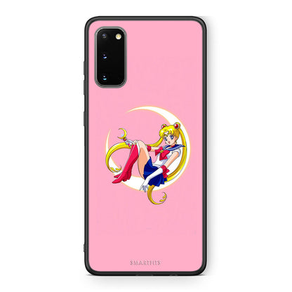 Samsung S20 Moon Girl θήκη από τη Smartfits με σχέδιο στο πίσω μέρος και μαύρο περίβλημα | Smartphone case with colorful back and black bezels by Smartfits