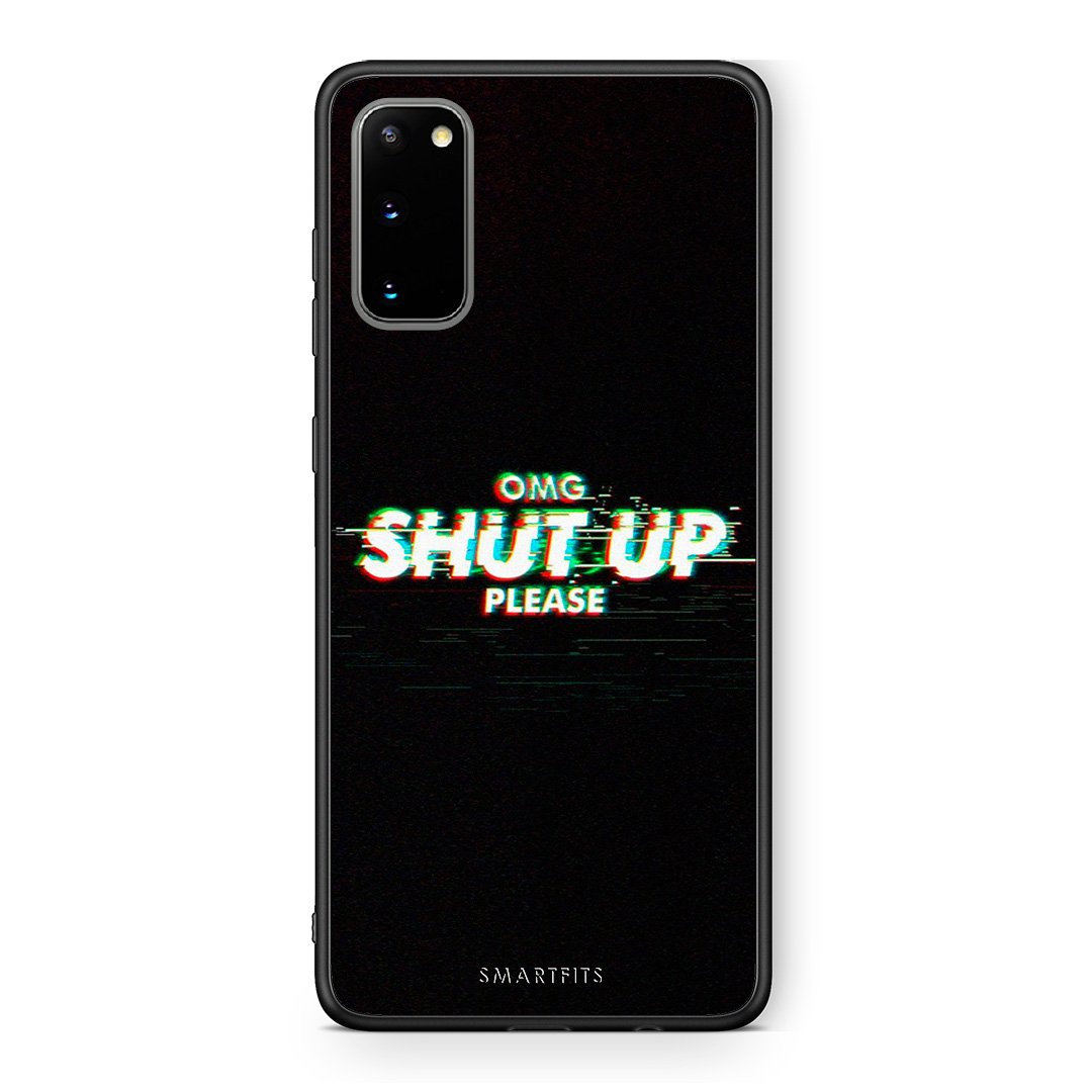 Samsung S20 OMG ShutUp θήκη από τη Smartfits με σχέδιο στο πίσω μέρος και μαύρο περίβλημα | Smartphone case with colorful back and black bezels by Smartfits