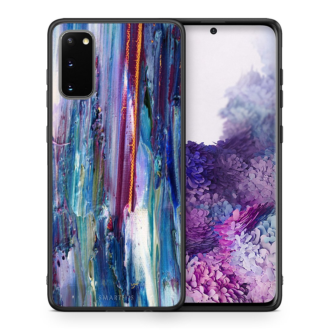 Θήκη Samsung S20 Winter Paint από τη Smartfits με σχέδιο στο πίσω μέρος και μαύρο περίβλημα | Samsung S20 Winter Paint case with colorful back and black bezels