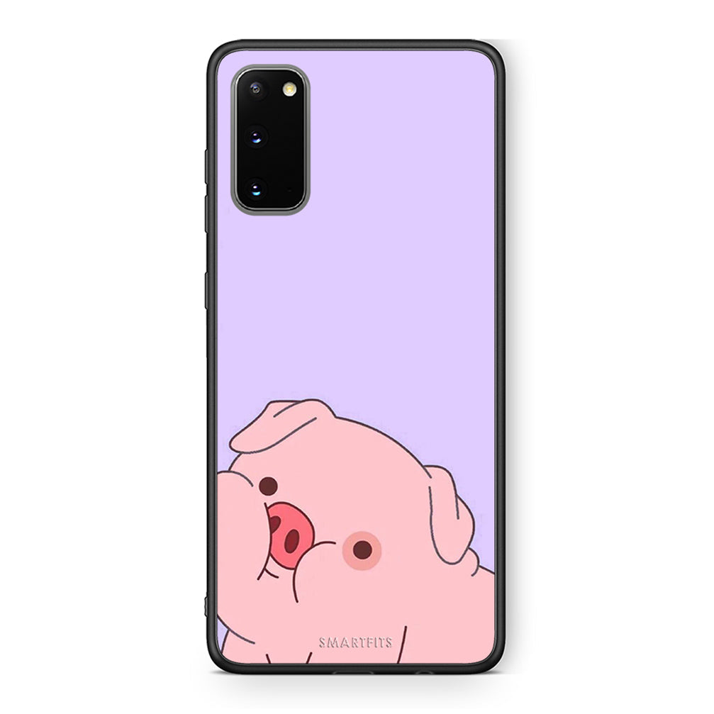 Samsung S20 Pig Love 2 Θήκη Αγίου Βαλεντίνου από τη Smartfits με σχέδιο στο πίσω μέρος και μαύρο περίβλημα | Smartphone case with colorful back and black bezels by Smartfits