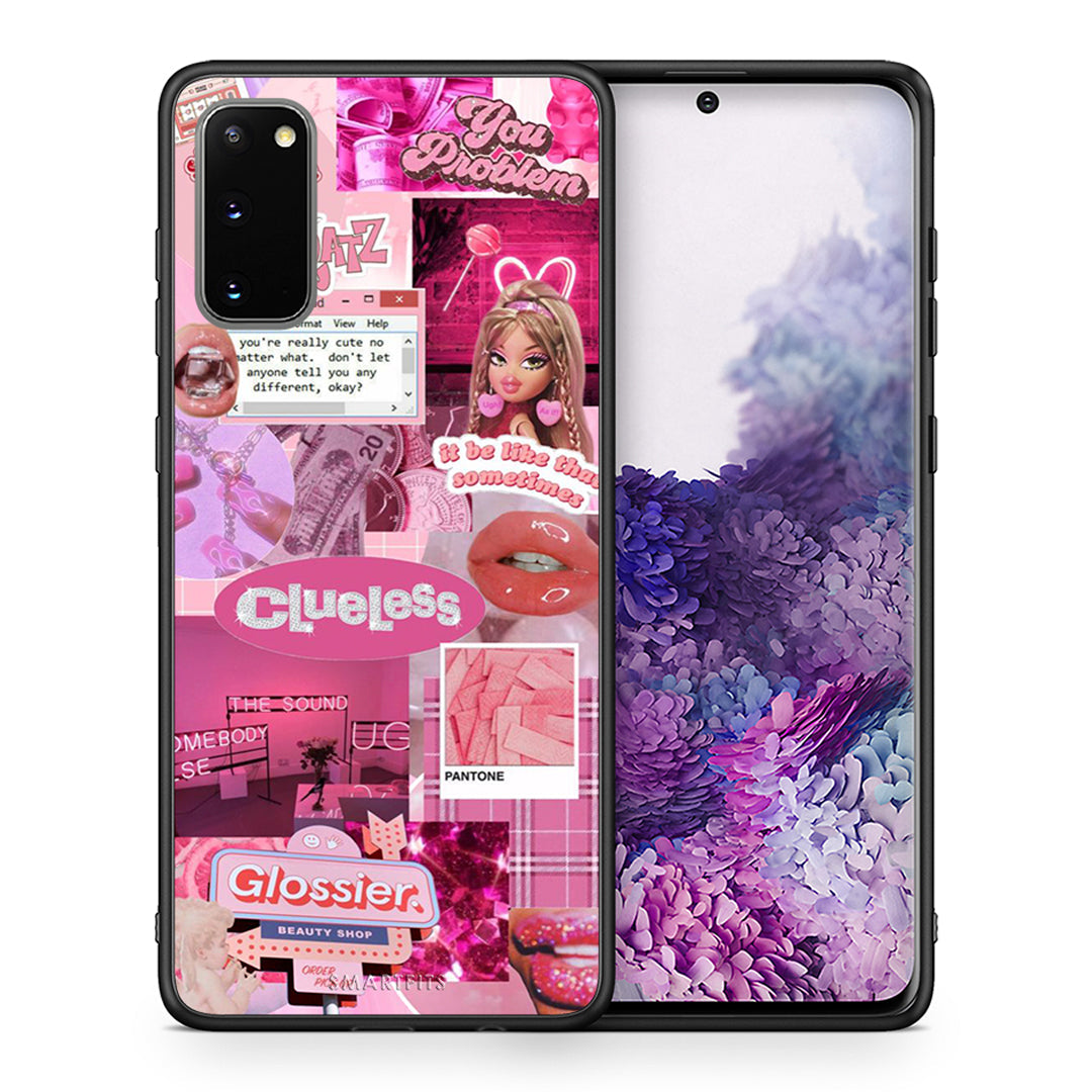Θήκη Αγίου Βαλεντίνου Samsung S20 Pink Love από τη Smartfits με σχέδιο στο πίσω μέρος και μαύρο περίβλημα | Samsung S20 Pink Love case with colorful back and black bezels