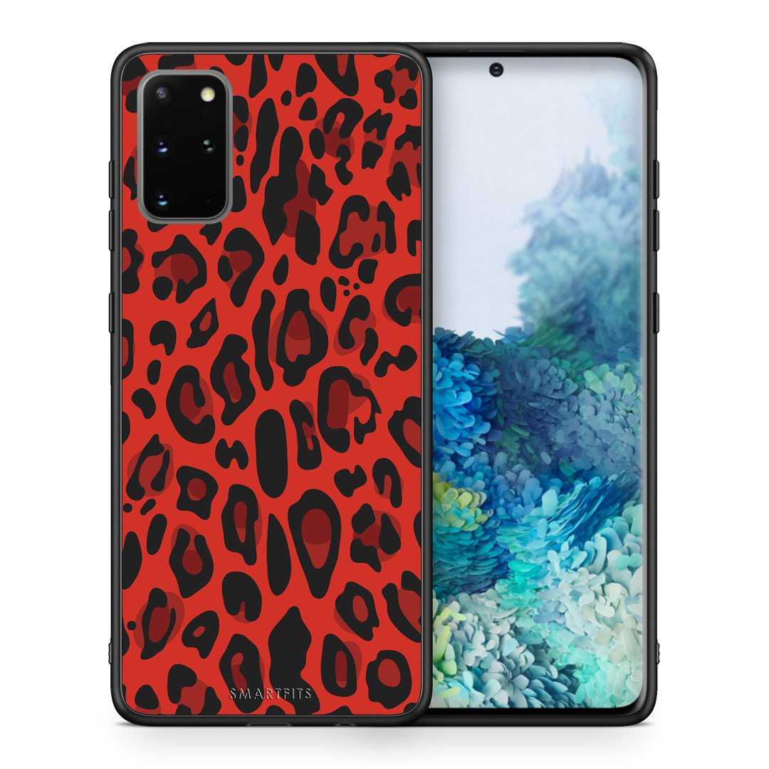 Θήκη Samsung S20 Plus Red Leopard Animal από τη Smartfits με σχέδιο στο πίσω μέρος και μαύρο περίβλημα | Samsung S20 Plus Red Leopard Animal case with colorful back and black bezels