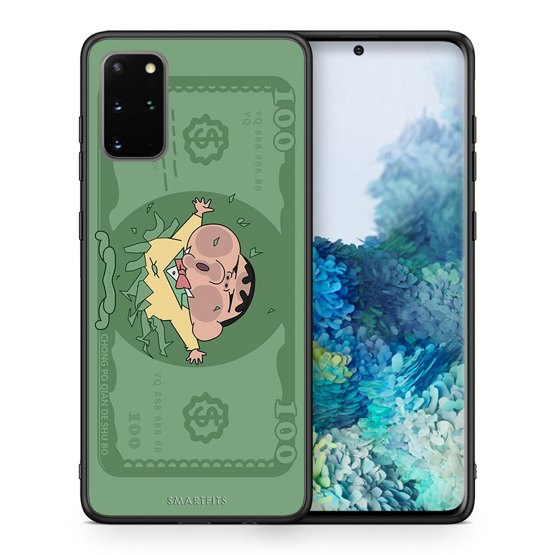 Θήκη Αγίου Βαλεντίνου Samsung S20 Plus Big Money από τη Smartfits με σχέδιο στο πίσω μέρος και μαύρο περίβλημα | Samsung S20 Plus Big Money case with colorful back and black bezels