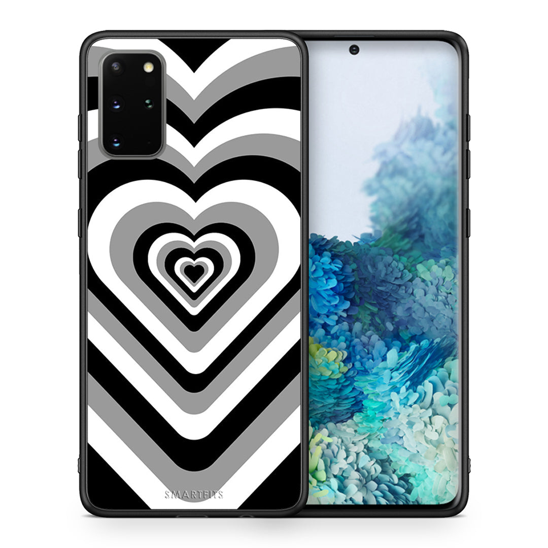 Θήκη Samsung S20 Plus Black Hearts από τη Smartfits με σχέδιο στο πίσω μέρος και μαύρο περίβλημα | Samsung S20 Plus Black Hearts case with colorful back and black bezels