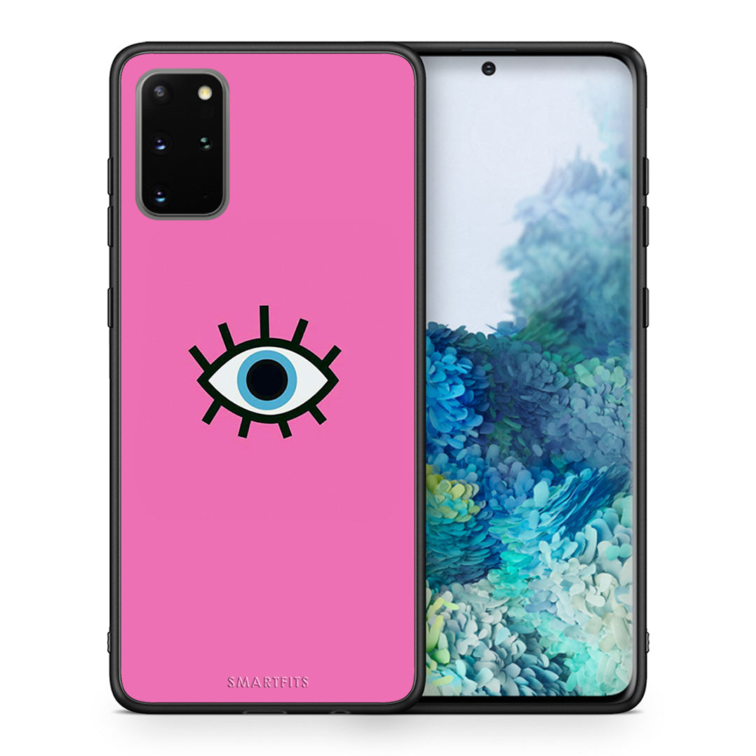 Θήκη Samsung S20 Plus Blue Eye Pink από τη Smartfits με σχέδιο στο πίσω μέρος και μαύρο περίβλημα | Samsung S20 Plus Blue Eye Pink case with colorful back and black bezels