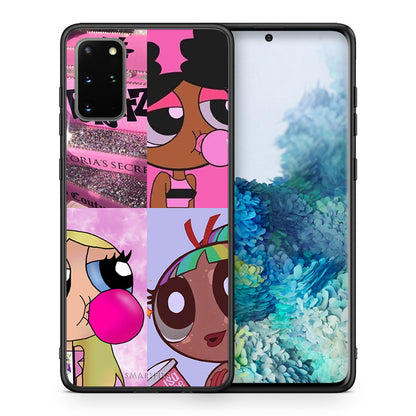 Θήκη Αγίου Βαλεντίνου Samsung S20 Plus Bubble Girls από τη Smartfits με σχέδιο στο πίσω μέρος και μαύρο περίβλημα | Samsung S20 Plus Bubble Girls case with colorful back and black bezels