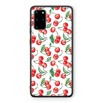 Samsung S20 Plus Cherry Summer θήκη από τη Smartfits με σχέδιο στο πίσω μέρος και μαύρο περίβλημα | Smartphone case with colorful back and black bezels by Smartfits