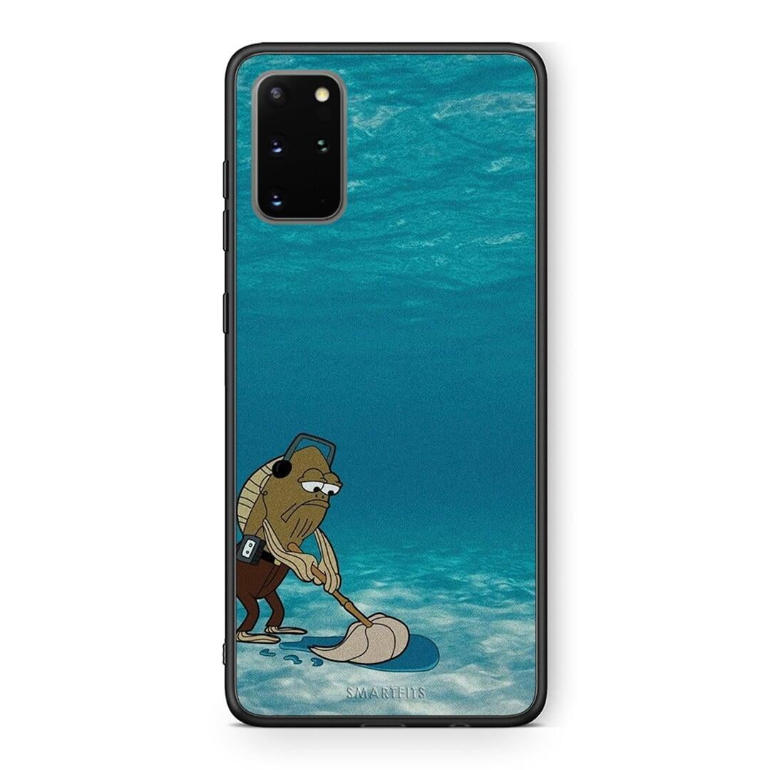 Samsung S20 Plus Clean The Ocean Θήκη από τη Smartfits με σχέδιο στο πίσω μέρος και μαύρο περίβλημα | Smartphone case with colorful back and black bezels by Smartfits