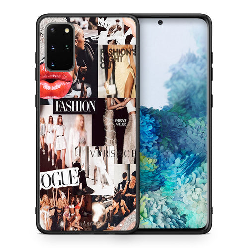 Θήκη Αγίου Βαλεντίνου Samsung S20 Plus Collage Fashion από τη Smartfits με σχέδιο στο πίσω μέρος και μαύρο περίβλημα | Samsung S20 Plus Collage Fashion case with colorful back and black bezels