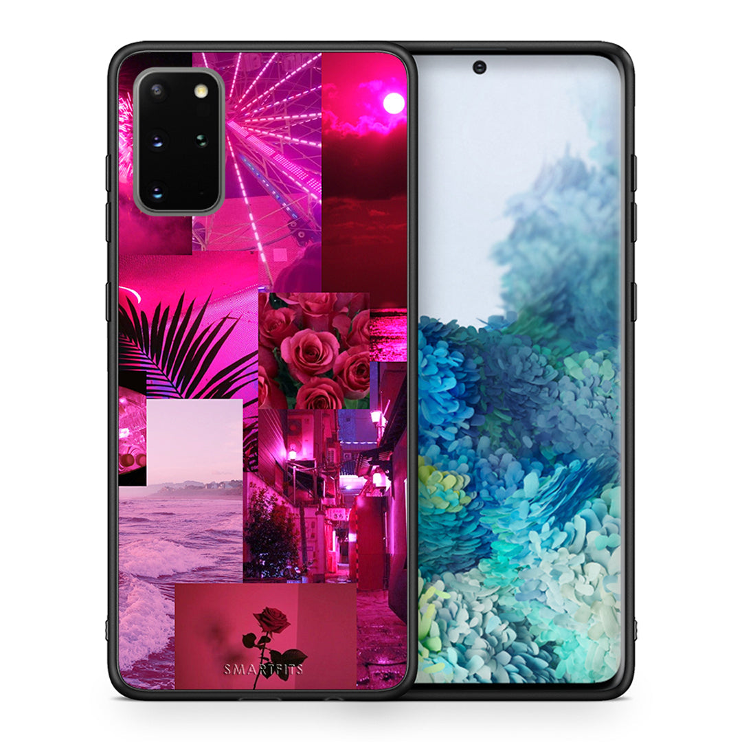 Θήκη Αγίου Βαλεντίνου Samsung S20 Plus Collage Red Roses από τη Smartfits με σχέδιο στο πίσω μέρος και μαύρο περίβλημα | Samsung S20 Plus Collage Red Roses case with colorful back and black bezels