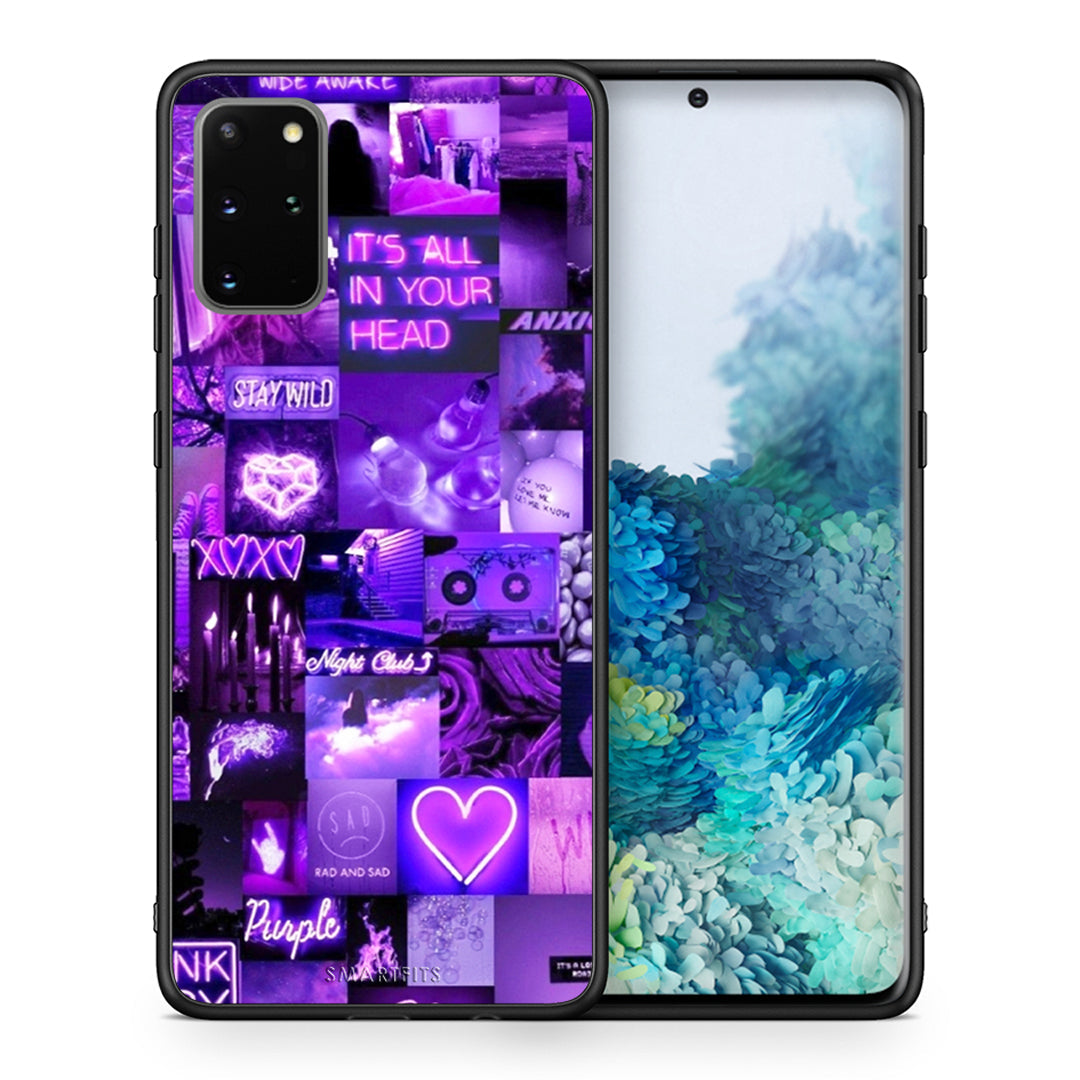 Θήκη Αγίου Βαλεντίνου Samsung S20 Plus Collage Stay Wild από τη Smartfits με σχέδιο στο πίσω μέρος και μαύρο περίβλημα | Samsung S20 Plus Collage Stay Wild case with colorful back and black bezels