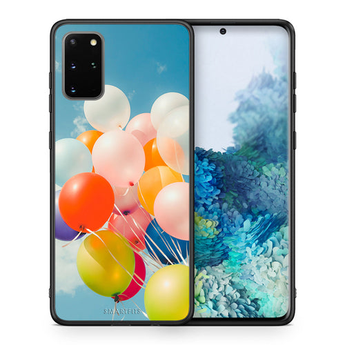Θήκη Samsung S20 Plus Colorful Balloons από τη Smartfits με σχέδιο στο πίσω μέρος και μαύρο περίβλημα | Samsung S20 Plus Colorful Balloons case with colorful back and black bezels