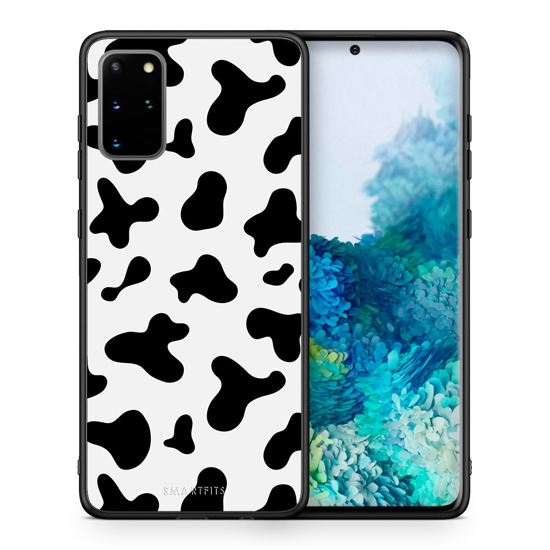 Θήκη Samsung S20 Plus Cow Print από τη Smartfits με σχέδιο στο πίσω μέρος και μαύρο περίβλημα | Samsung S20 Plus Cow Print case with colorful back and black bezels