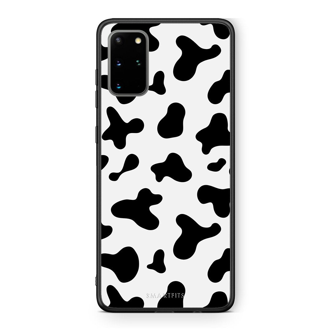 Samsung S20 Plus Cow Print θήκη από τη Smartfits με σχέδιο στο πίσω μέρος και μαύρο περίβλημα | Smartphone case with colorful back and black bezels by Smartfits
