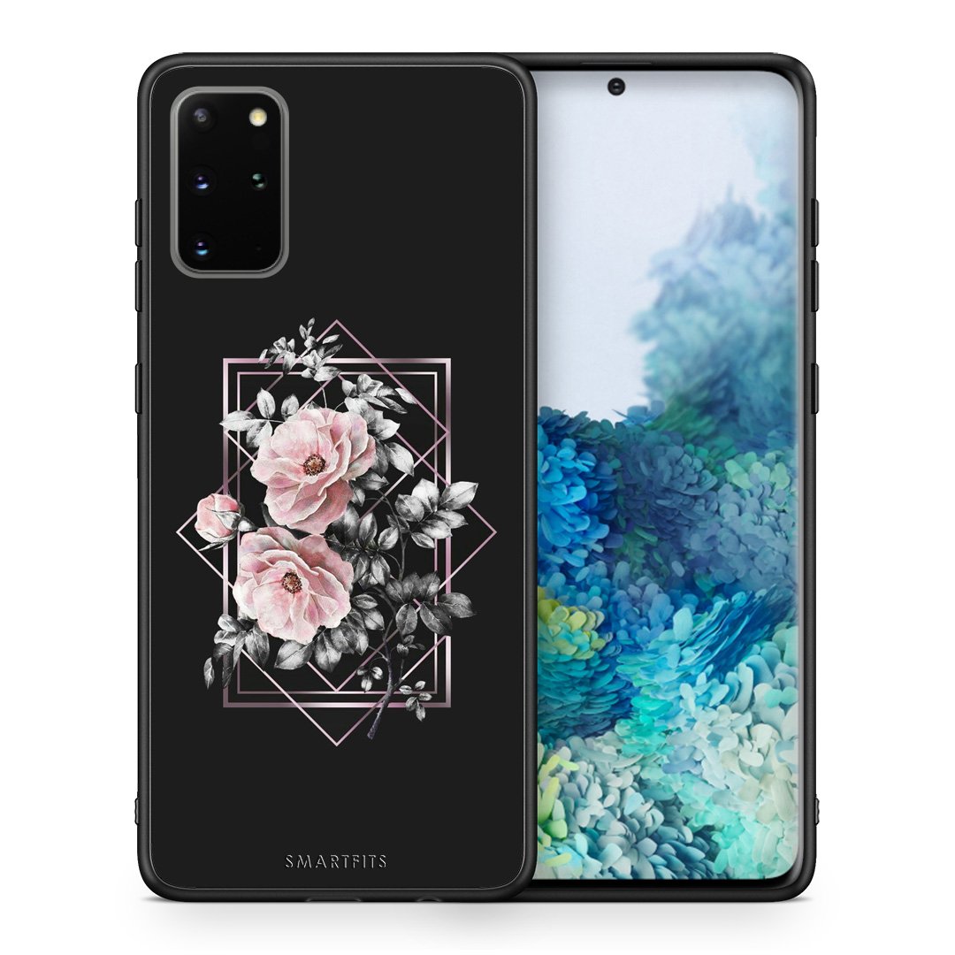 Θήκη Samsung S20 Plus Frame Flower από τη Smartfits με σχέδιο στο πίσω μέρος και μαύρο περίβλημα | Samsung S20 Plus Frame Flower case with colorful back and black bezels