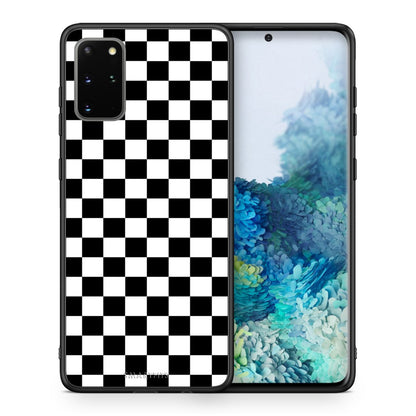 Θήκη Samsung S20 Plus Squares Geometric από τη Smartfits με σχέδιο στο πίσω μέρος και μαύρο περίβλημα | Samsung S20 Plus Squares Geometric case with colorful back and black bezels