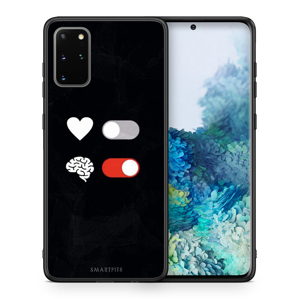 Θήκη Αγίου Βαλεντίνου Samsung S20 Plus Heart Vs Brain από τη Smartfits με σχέδιο στο πίσω μέρος και μαύρο περίβλημα | Samsung S20 Plus Heart Vs Brain case with colorful back and black bezels