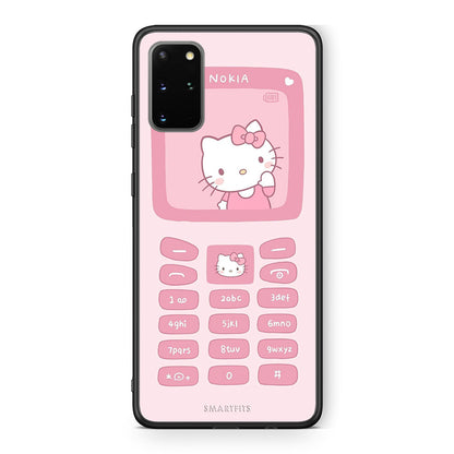 Samsung S20 Plus Hello Kitten Θήκη Αγίου Βαλεντίνου από τη Smartfits με σχέδιο στο πίσω μέρος και μαύρο περίβλημα | Smartphone case with colorful back and black bezels by Smartfits