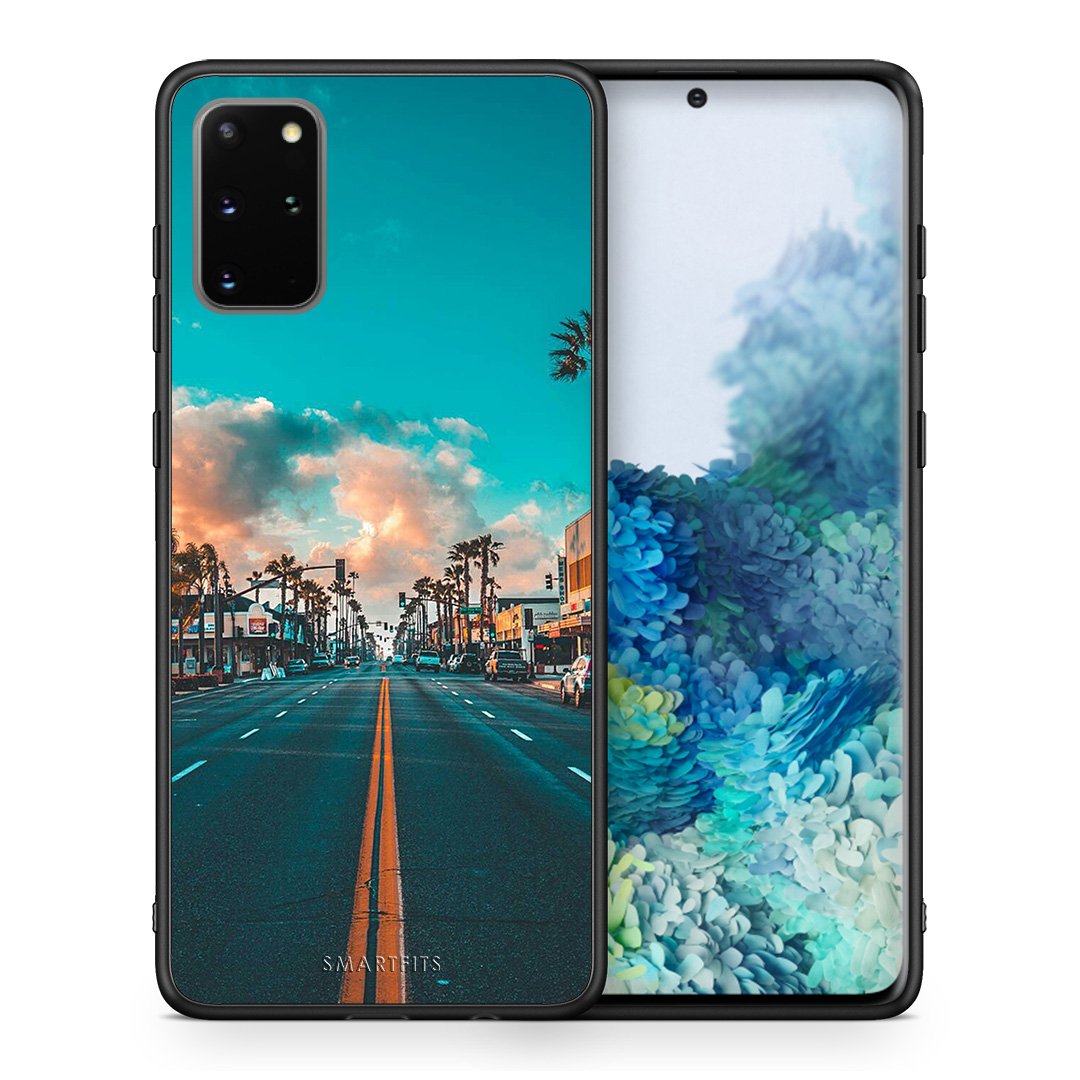 Θήκη Samsung S20 Plus City Landscape από τη Smartfits με σχέδιο στο πίσω μέρος και μαύρο περίβλημα | Samsung S20 Plus City Landscape case with colorful back and black bezels