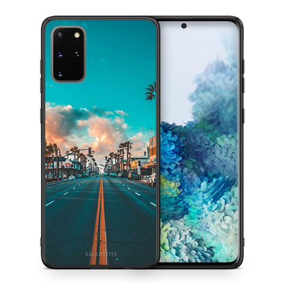 Θήκη Samsung S20 Plus City Landscape από τη Smartfits με σχέδιο στο πίσω μέρος και μαύρο περίβλημα | Samsung S20 Plus City Landscape case with colorful back and black bezels