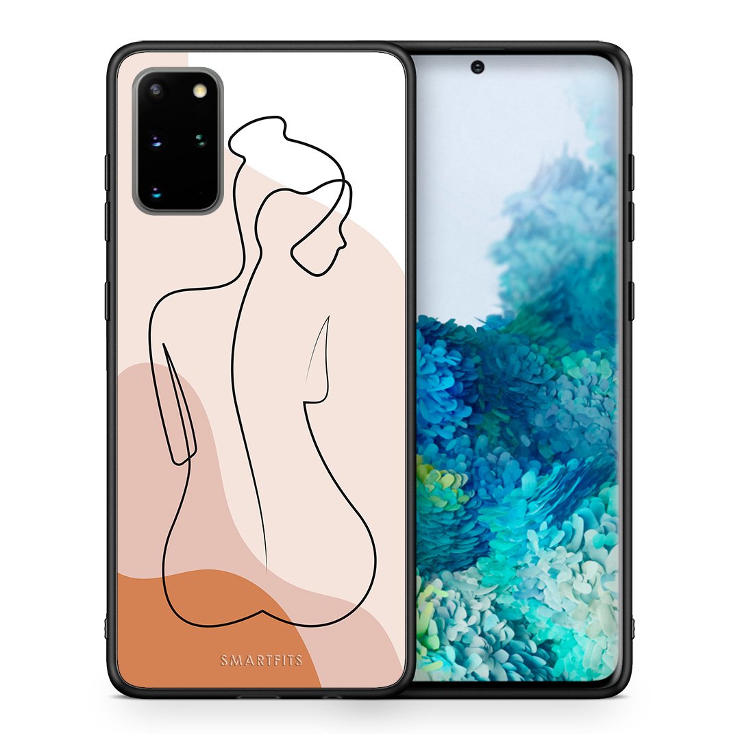 Θήκη Samsung S20 Plus LineArt Woman από τη Smartfits με σχέδιο στο πίσω μέρος και μαύρο περίβλημα | Samsung S20 Plus LineArt Woman case with colorful back and black bezels