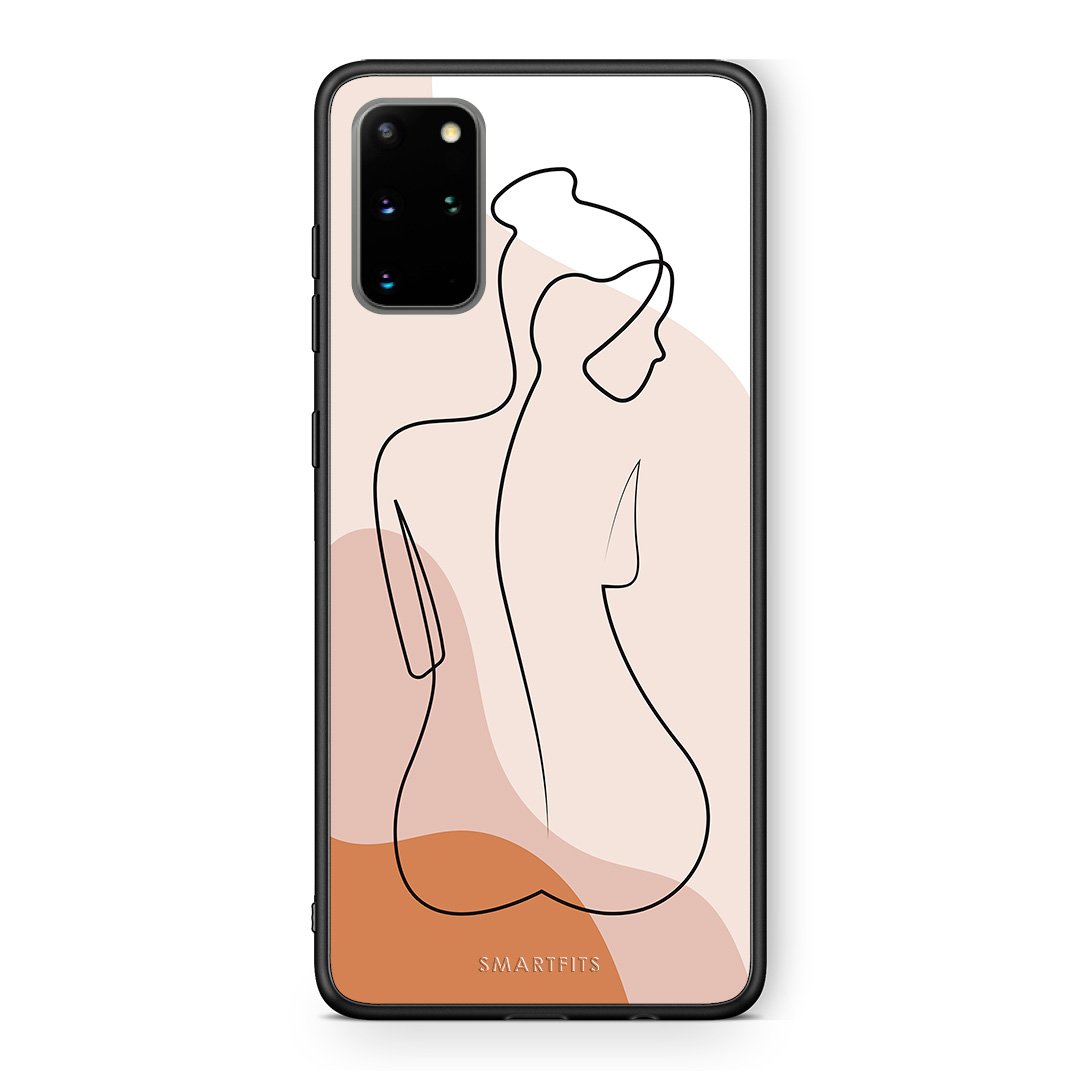 Samsung S20 Plus LineArt Woman θήκη από τη Smartfits με σχέδιο στο πίσω μέρος και μαύρο περίβλημα | Smartphone case with colorful back and black bezels by Smartfits