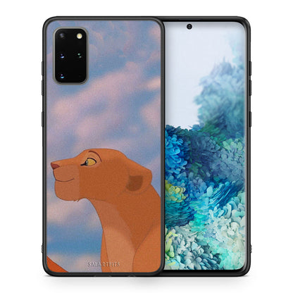 Θήκη Αγίου Βαλεντίνου Samsung S20 Plus Lion Love 2 από τη Smartfits με σχέδιο στο πίσω μέρος και μαύρο περίβλημα | Samsung S20 Plus Lion Love 2 case with colorful back and black bezels