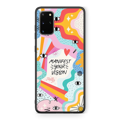Samsung S20 Plus Manifest Your Vision θήκη από τη Smartfits με σχέδιο στο πίσω μέρος και μαύρο περίβλημα | Smartphone case with colorful back and black bezels by Smartfits