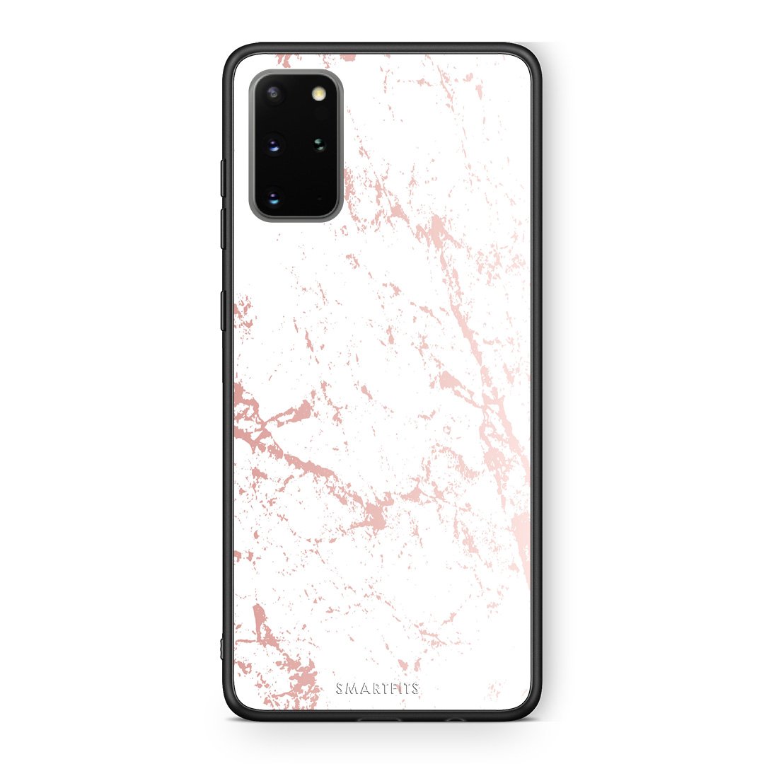 116 - Samsung S20 Plus Pink Splash Marble case, cover, bumper