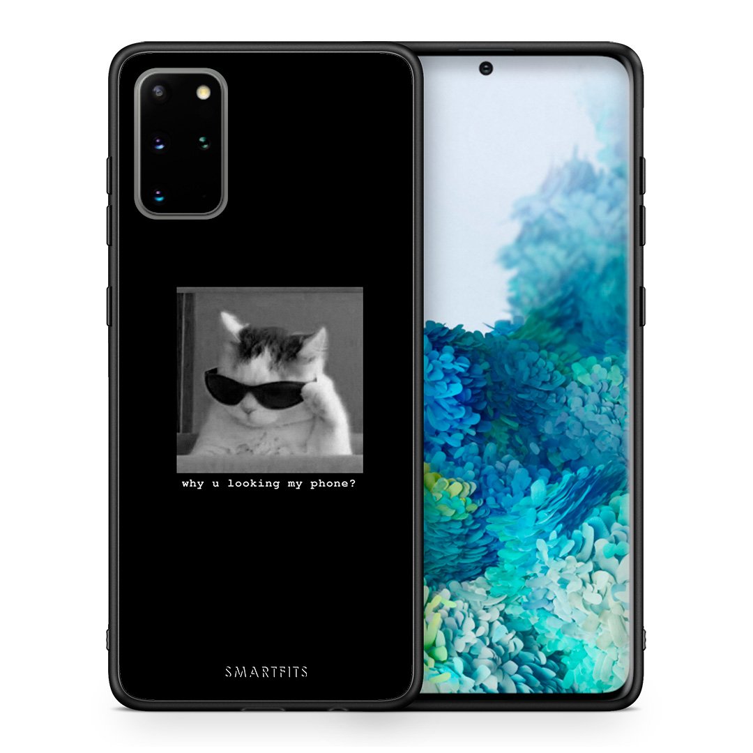 Θήκη Samsung S20 Plus Meme Cat από τη Smartfits με σχέδιο στο πίσω μέρος και μαύρο περίβλημα | Samsung S20 Plus Meme Cat case with colorful back and black bezels
