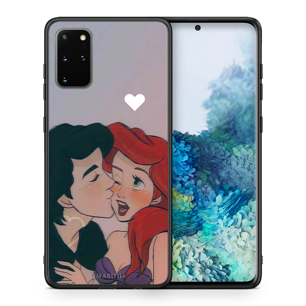 Θήκη Αγίου Βαλεντίνου Samsung S20 Plus Mermaid Love από τη Smartfits με σχέδιο στο πίσω μέρος και μαύρο περίβλημα | Samsung S20 Plus Mermaid Love case with colorful back and black bezels