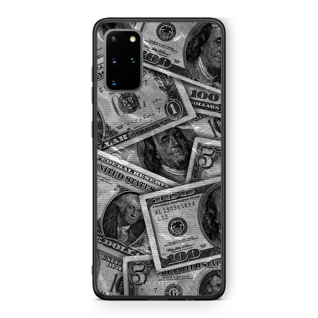 Samsung S20 Plus Money Dollars θήκη από τη Smartfits με σχέδιο στο πίσω μέρος και μαύρο περίβλημα | Smartphone case with colorful back and black bezels by Smartfits