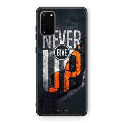 Samsung S20 Plus Never Give Up Θήκη Αγίου Βαλεντίνου από τη Smartfits με σχέδιο στο πίσω μέρος και μαύρο περίβλημα | Smartphone case with colorful back and black bezels by Smartfits