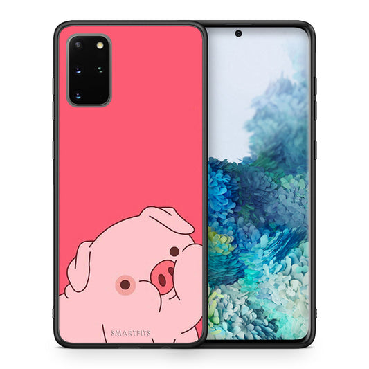 Θήκη Αγίου Βαλεντίνου Samsung S20 Plus Pig Love 1 από τη Smartfits με σχέδιο στο πίσω μέρος και μαύρο περίβλημα | Samsung S20 Plus Pig Love 1 case with colorful back and black bezels