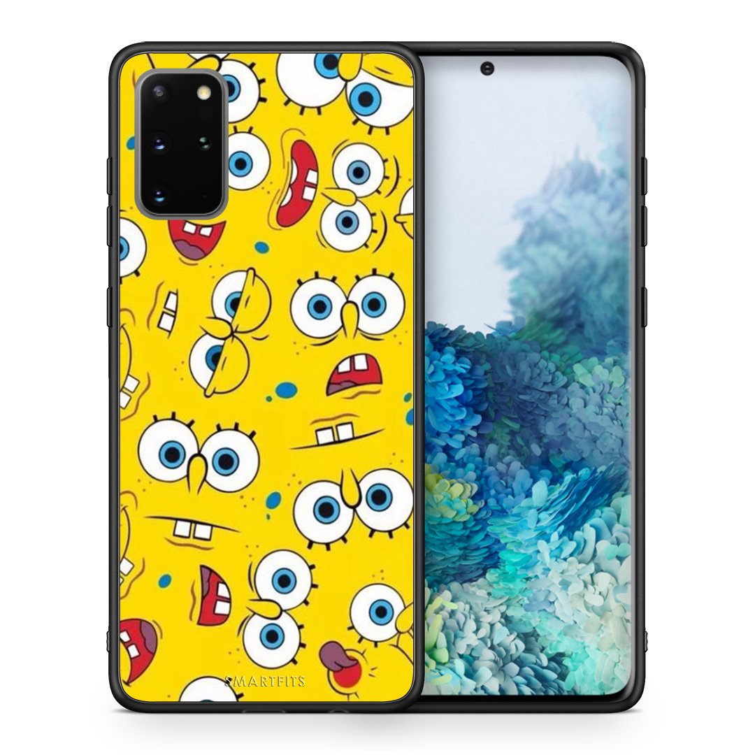 Θήκη Samsung S20 Plus Sponge PopArt από τη Smartfits με σχέδιο στο πίσω μέρος και μαύρο περίβλημα | Samsung S20 Plus Sponge PopArt case with colorful back and black bezels