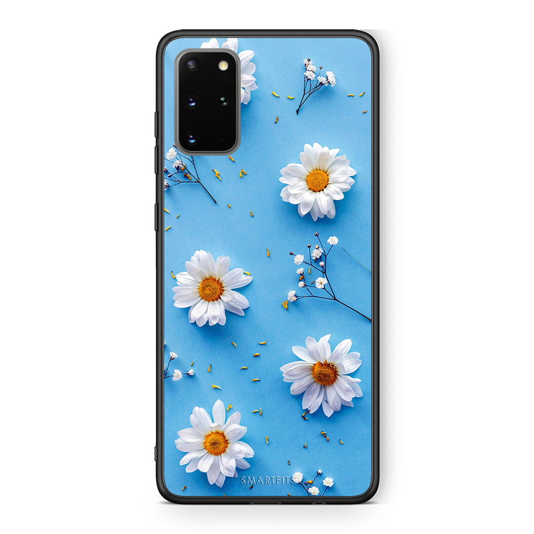 Samsung S20 Plus Real Daisies θήκη από τη Smartfits με σχέδιο στο πίσω μέρος και μαύρο περίβλημα | Smartphone case with colorful back and black bezels by Smartfits