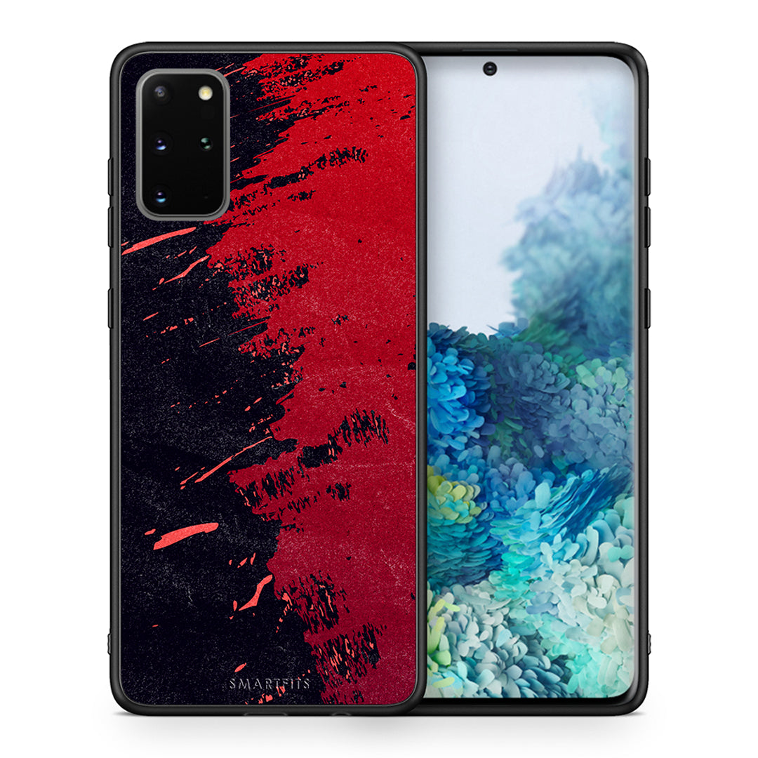 Θήκη Αγίου Βαλεντίνου Samsung S20 Plus Red Paint από τη Smartfits με σχέδιο στο πίσω μέρος και μαύρο περίβλημα | Samsung S20 Plus Red Paint case with colorful back and black bezels
