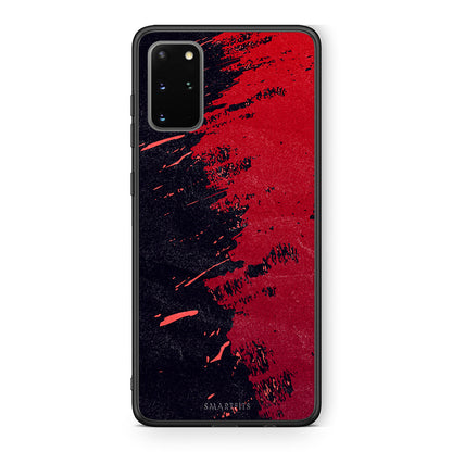 Samsung S20 Plus Red Paint Θήκη Αγίου Βαλεντίνου από τη Smartfits με σχέδιο στο πίσω μέρος και μαύρο περίβλημα | Smartphone case with colorful back and black bezels by Smartfits