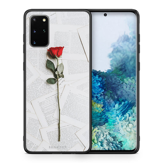 Θήκη Samsung S20 Plus Red Rose από τη Smartfits με σχέδιο στο πίσω μέρος και μαύρο περίβλημα | Samsung S20 Plus Red Rose case with colorful back and black bezels