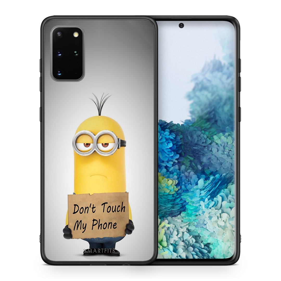 Θήκη Samsung S20 Plus Minion Text από τη Smartfits με σχέδιο στο πίσω μέρος και μαύρο περίβλημα | Samsung S20 Plus Minion Text case with colorful back and black bezels