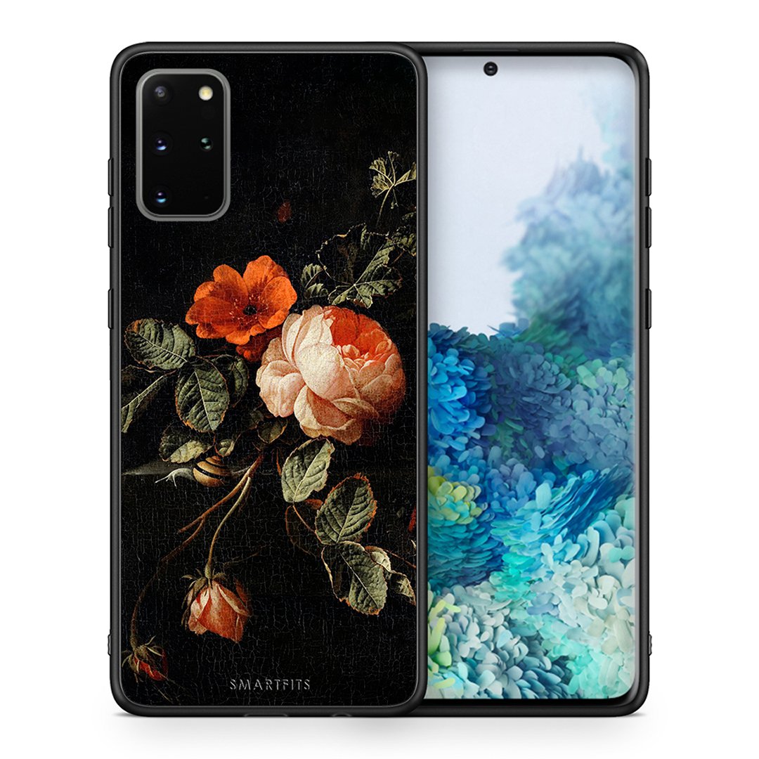 Θήκη Samsung S20 Plus Vintage Roses από τη Smartfits με σχέδιο στο πίσω μέρος και μαύρο περίβλημα | Samsung S20 Plus Vintage Roses case with colorful back and black bezels