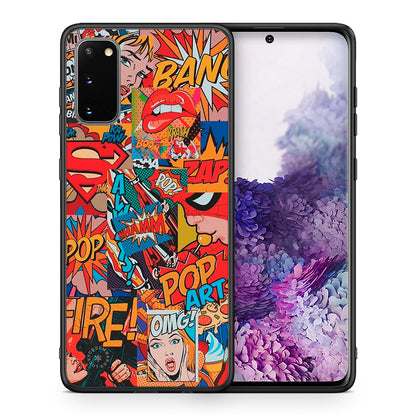 Θήκη Samsung S20 PopArt OMG από τη Smartfits με σχέδιο στο πίσω μέρος και μαύρο περίβλημα | Samsung S20 PopArt OMG case with colorful back and black bezels