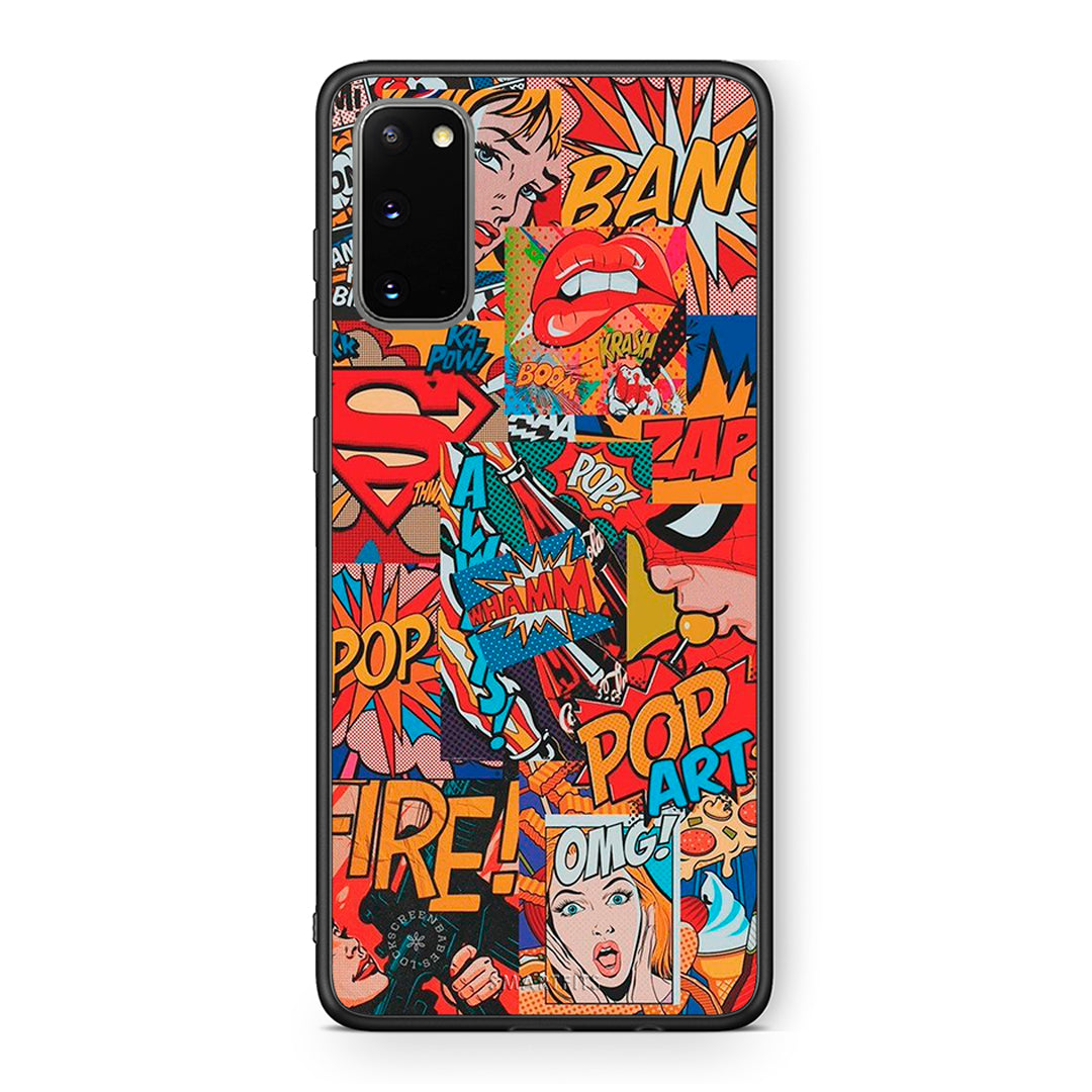 Samsung S20 PopArt OMG θήκη από τη Smartfits με σχέδιο στο πίσω μέρος και μαύρο περίβλημα | Smartphone case with colorful back and black bezels by Smartfits